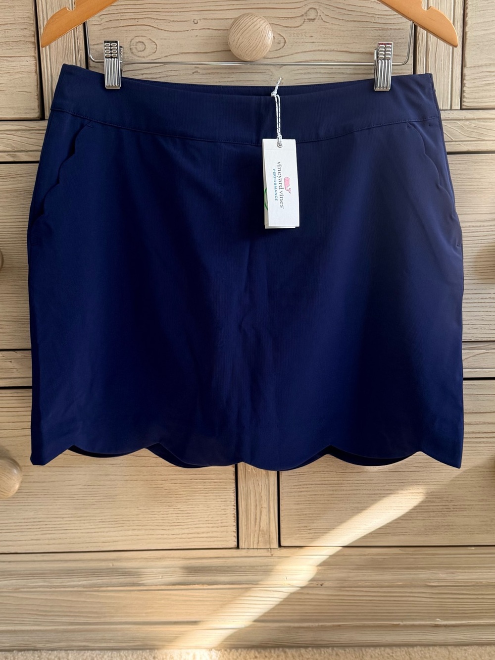 Vineyard Vines Navy Blue Scalloped Athletic Skort womens size 10 NEW WITH TAGS - Picture 2 of 12